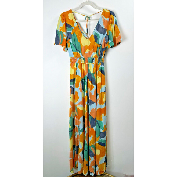 Abel the Label Anthropologie Bohemian Milkmaid Farm Rio Style Maxi Dress XS - Picture 2 of 10